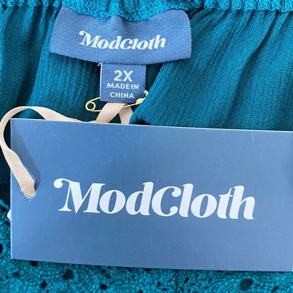 Modcloth Simple Wonders Rayon‎ Crochet Neckline Woven Boho Tank Top 2x - Picture 3 of 6